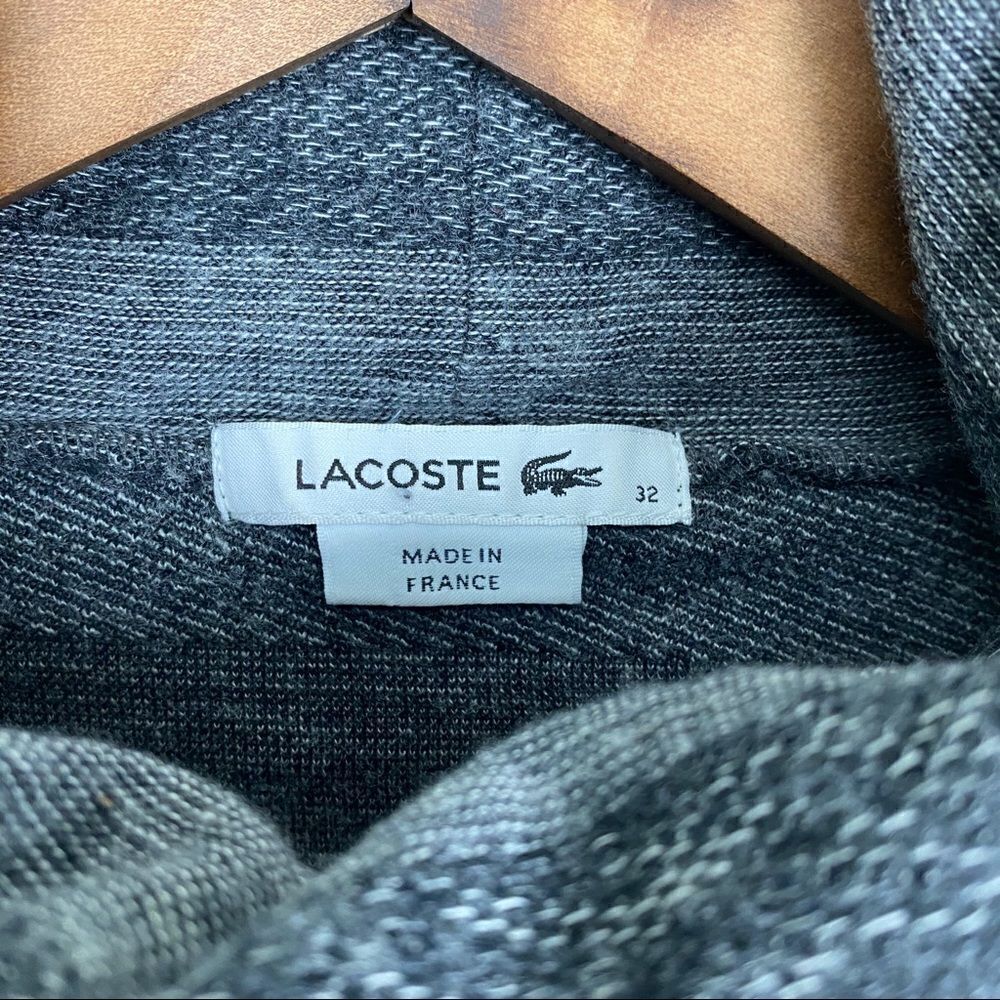 Lacoste Grey Striped Long Sleeve Turtleneck Top - Picture 7 of 8